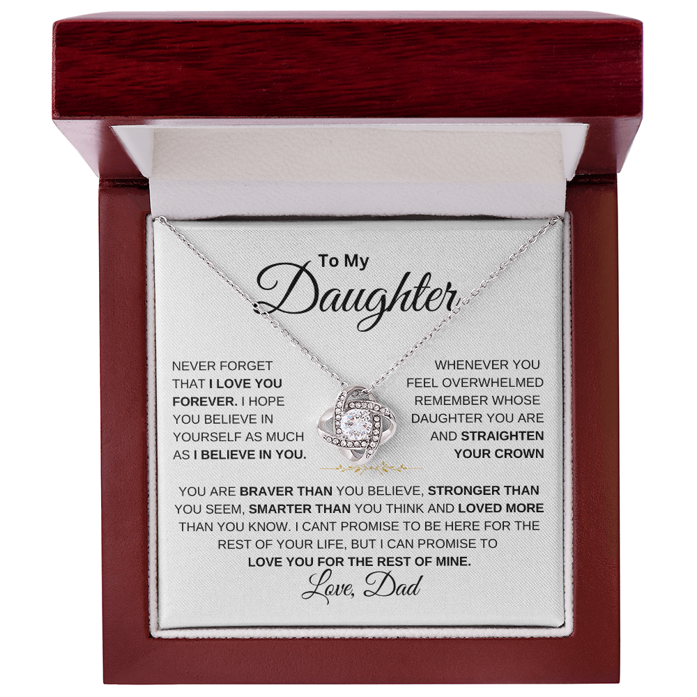To My Daughter Love knot Necklace | Never Forget That I Love You Daughter From Dad