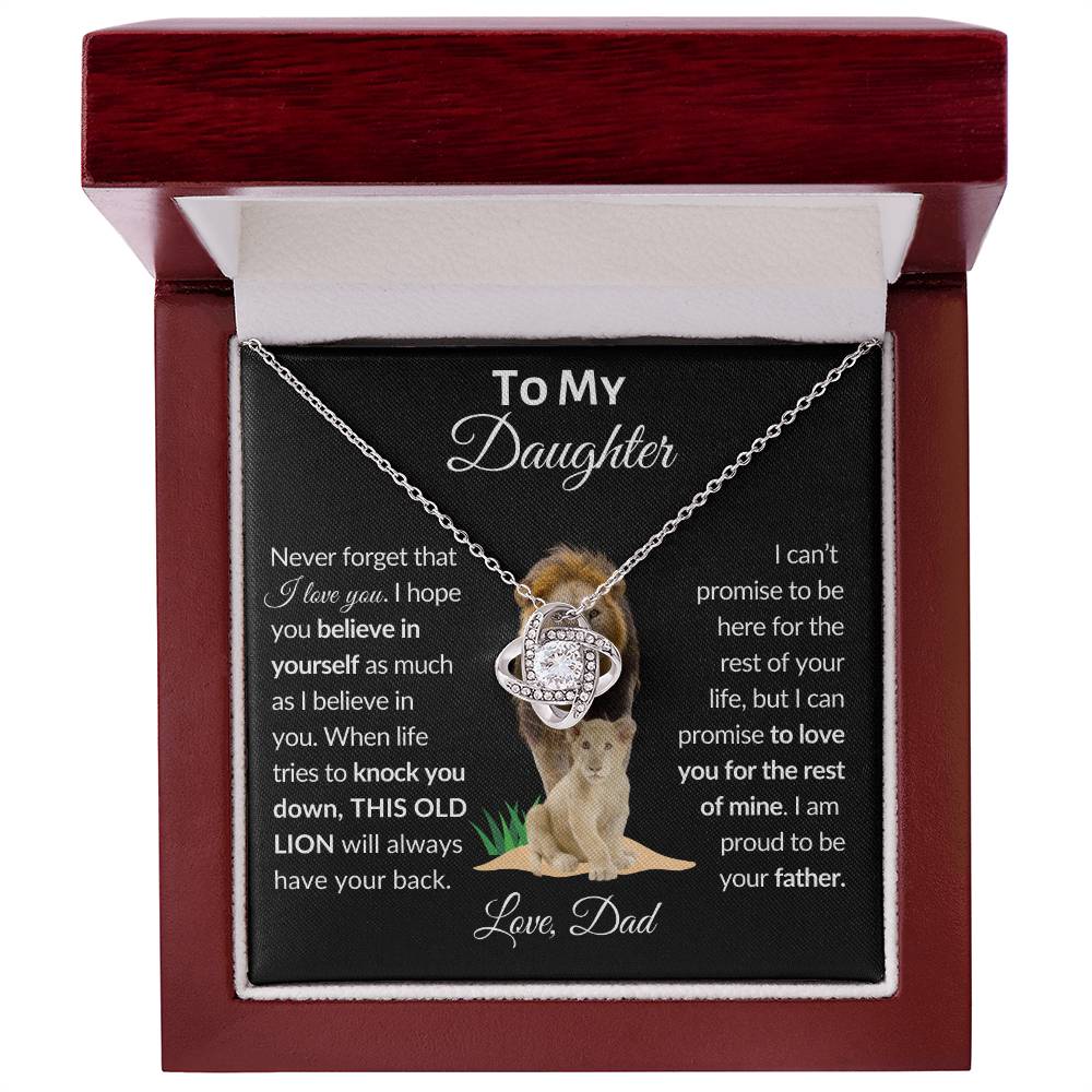 To My Daughter From Dad | Love Knot Necklace | Special Occasion Gift