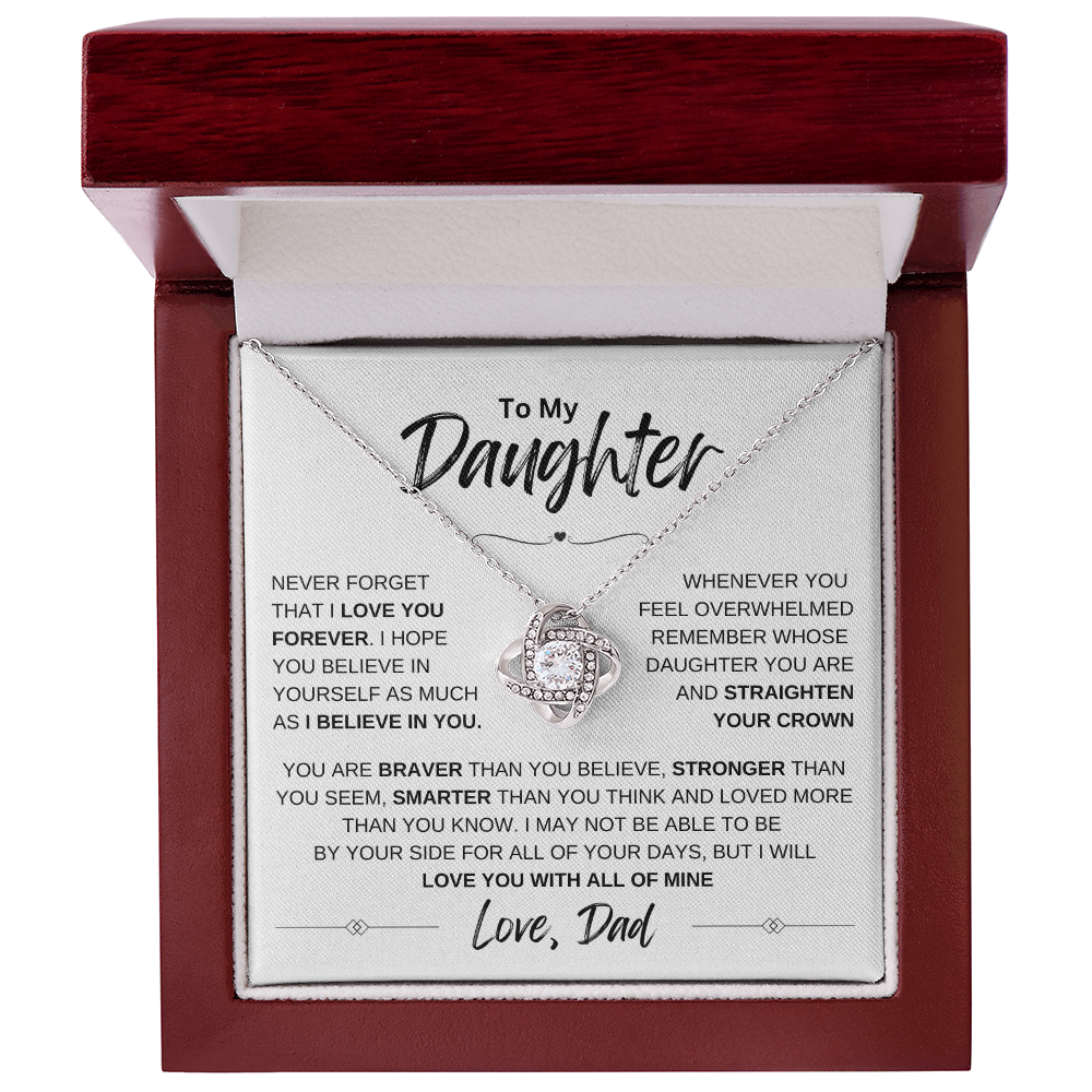 To My Daughter Love knot Necklace | Never Forget That I Love You | Daughter From Dad