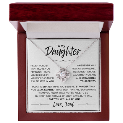 To My Daughter Love knot Necklace | Never Forget That I Love You | Daughter From Dad