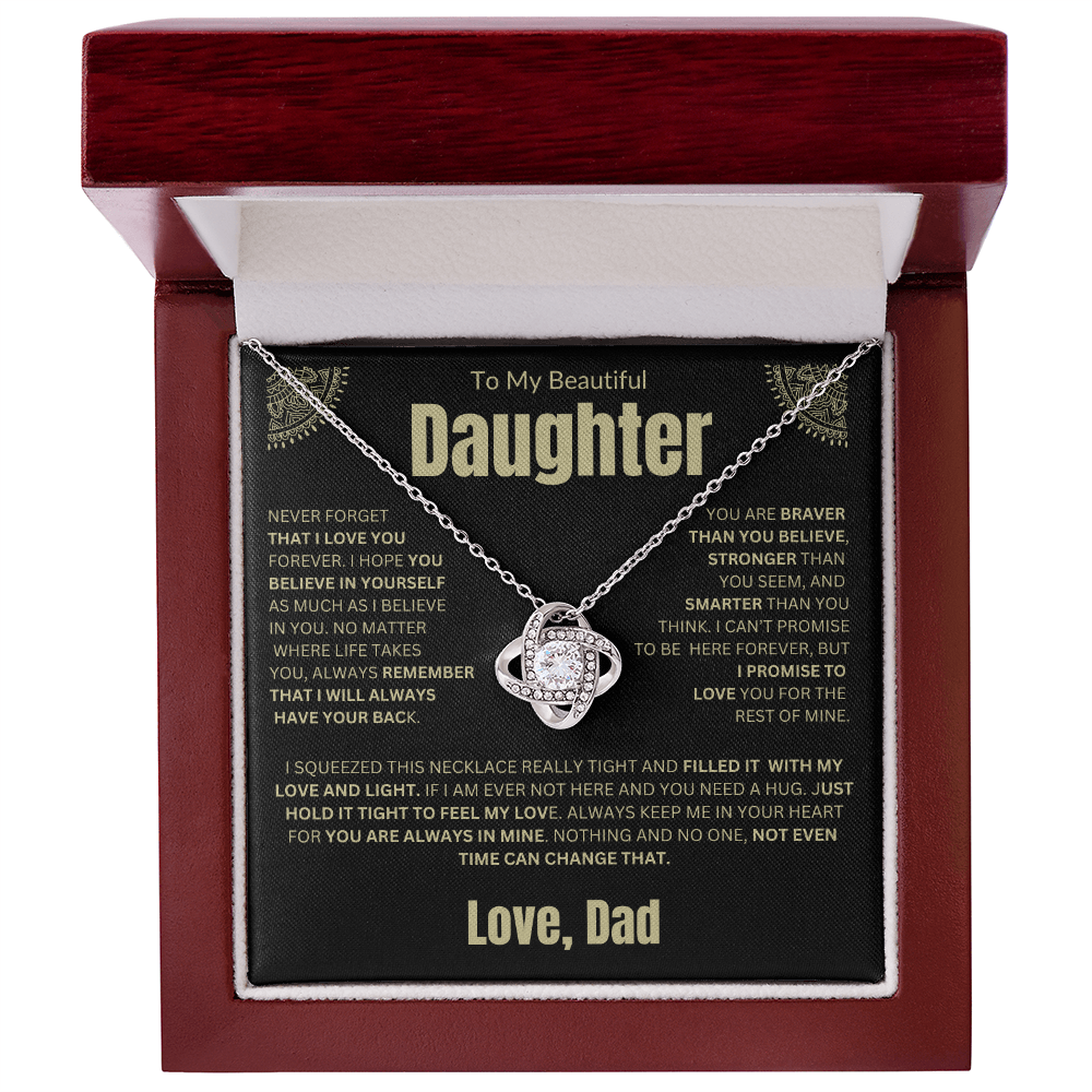 To My Daughter | Never Forget I Love You Forever | Love knot Necklace