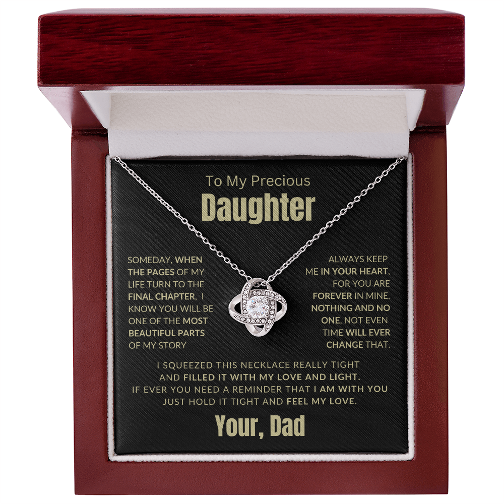 To My Daughter | Someday, When the Pages Of My Life Turn | Love knot Necklace