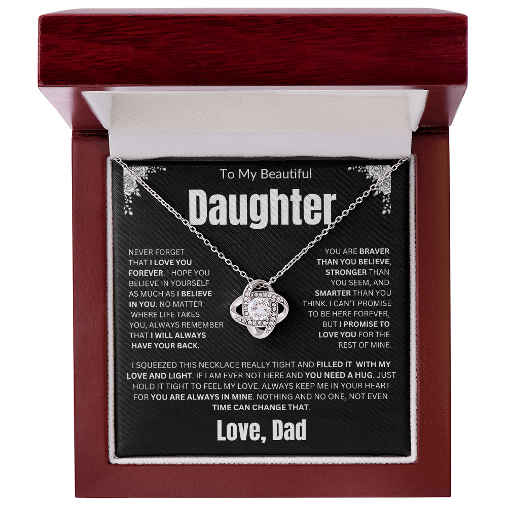 To My Daughter | Never Forget I Love You Forever | Love knot Necklace