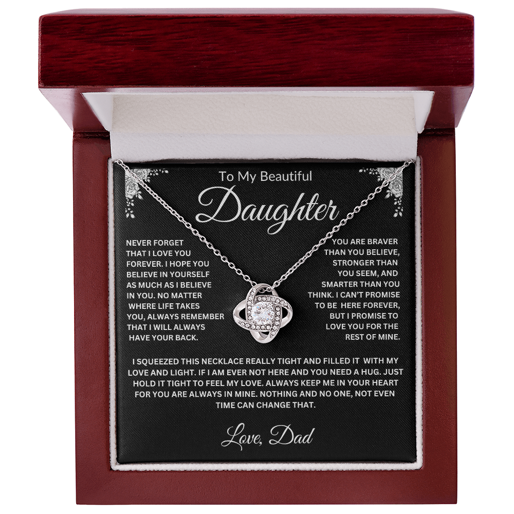 To My Daughter | Never Forget I love you | Love knot Necklace