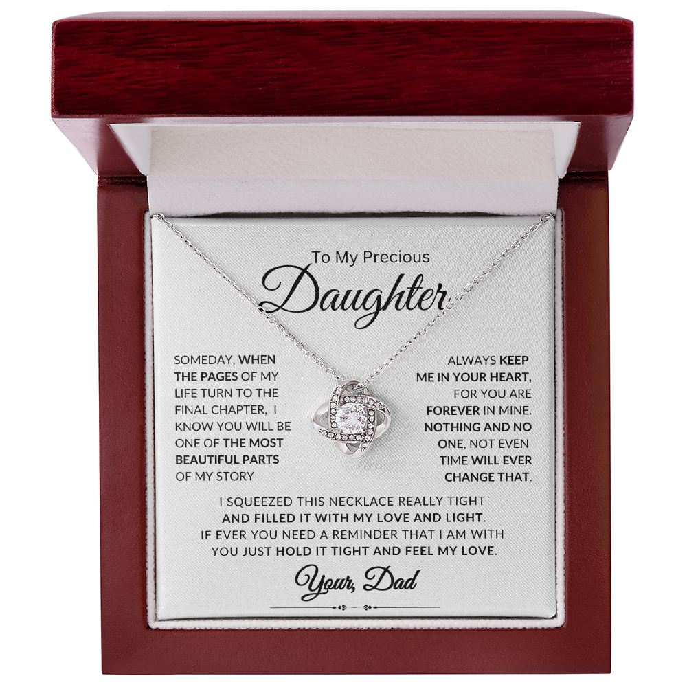 To My Daughter | Someday, When the Pages Of My Life Turn | Love knot Necklace