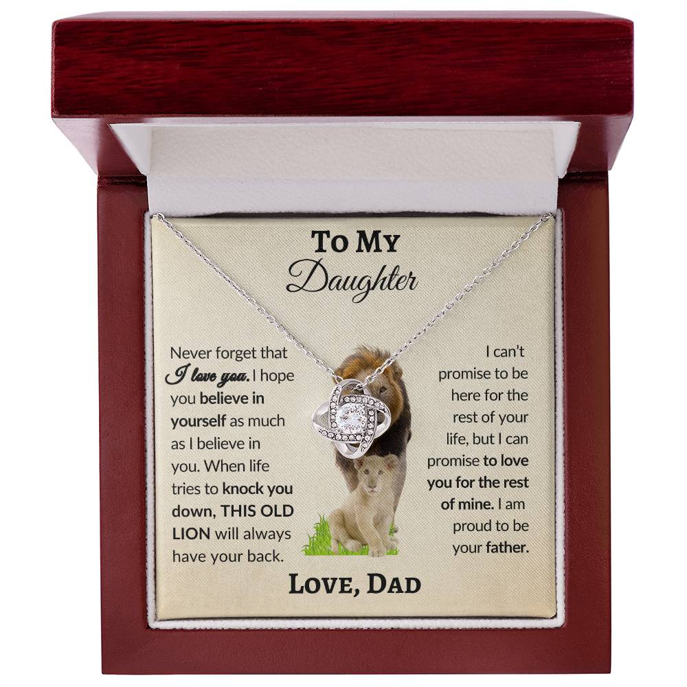 To My Daughter From Dad | Love Knot Necklace | Special Occasion Gift