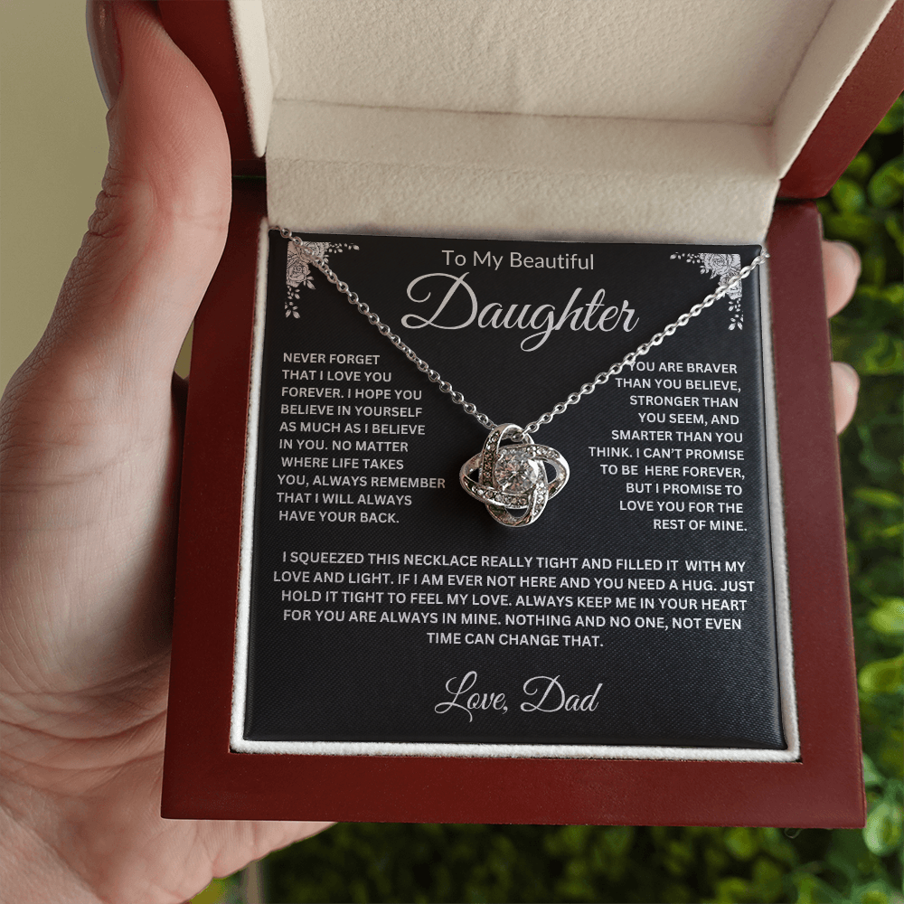 To My Daughter | Never Forget I love you | Love knot Necklace