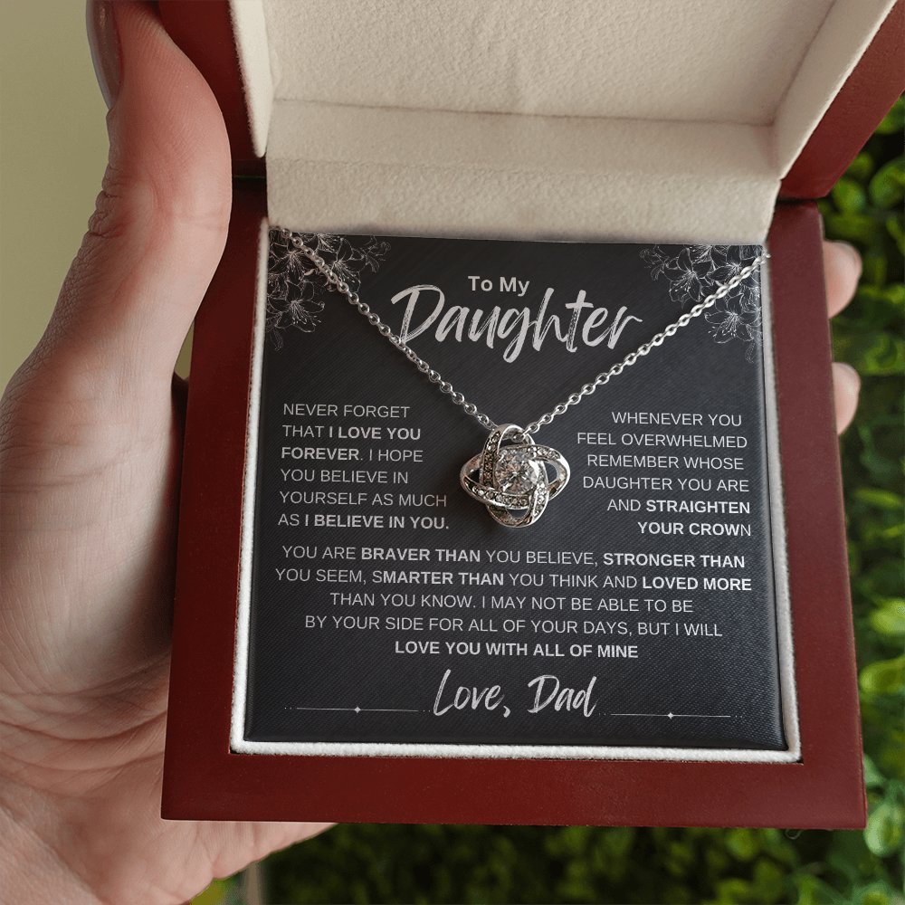 To My Daughter Love knot Necklace | Never Forget That I Love You Daughter From Dad