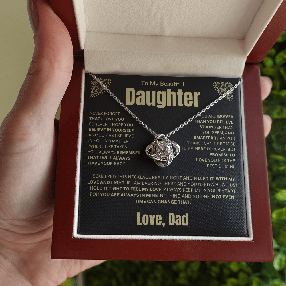 To My Daughter | Never Forget I Love You Forever | Love knot Necklace