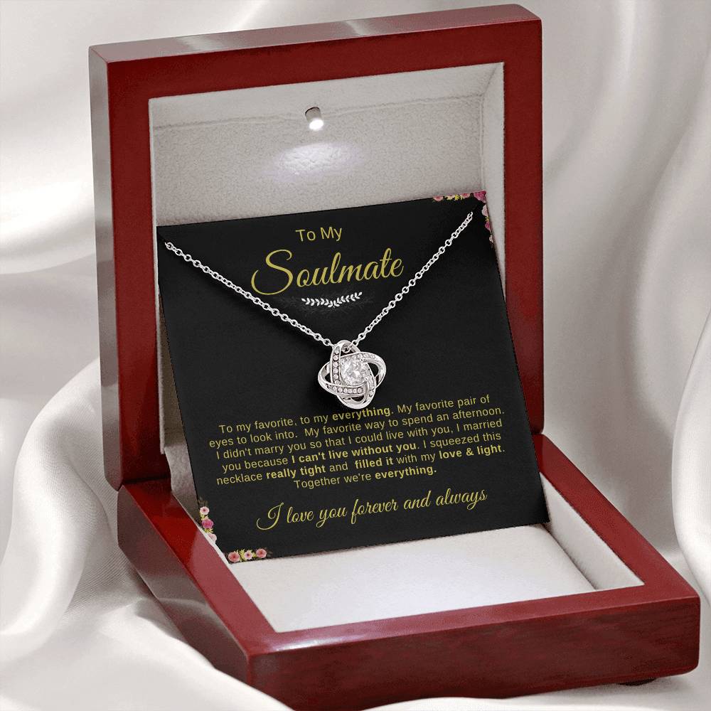 To My Soulmate Necklace | Love Knot Necklace | To My Favorite; To My everything