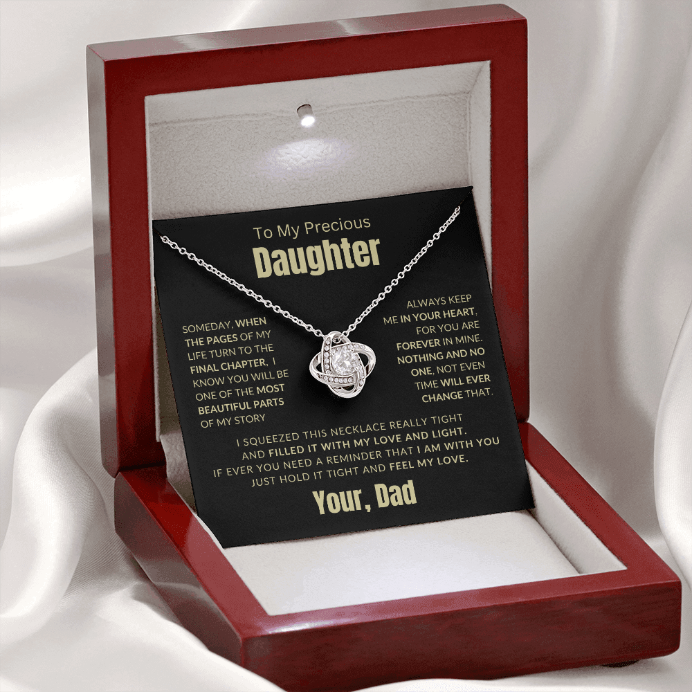 To My Daughter | Someday, When the Pages Of My Life Turn | Love knot Necklace