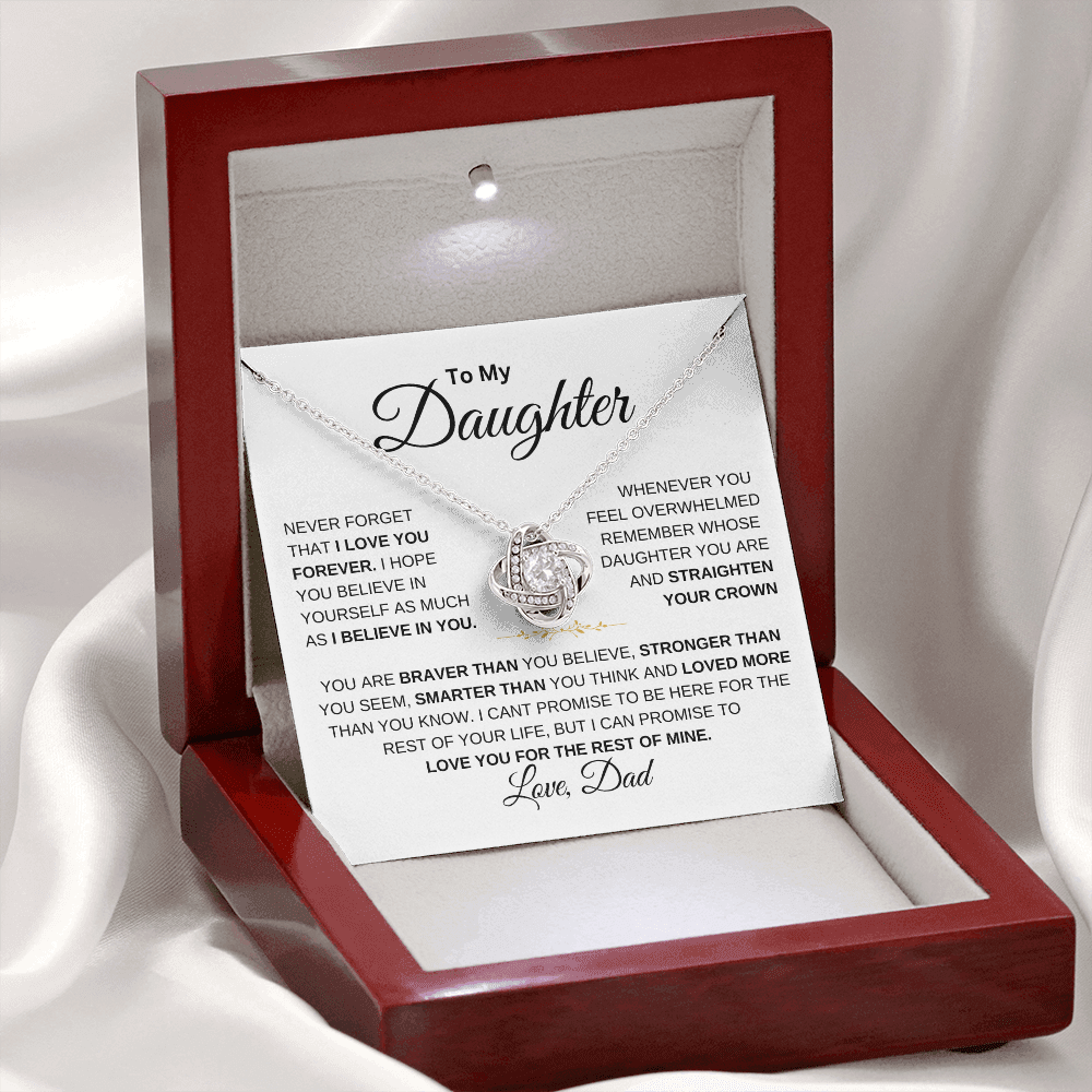 To My Daughter Love knot Necklace | Never Forget That I Love You Daughter From Dad
