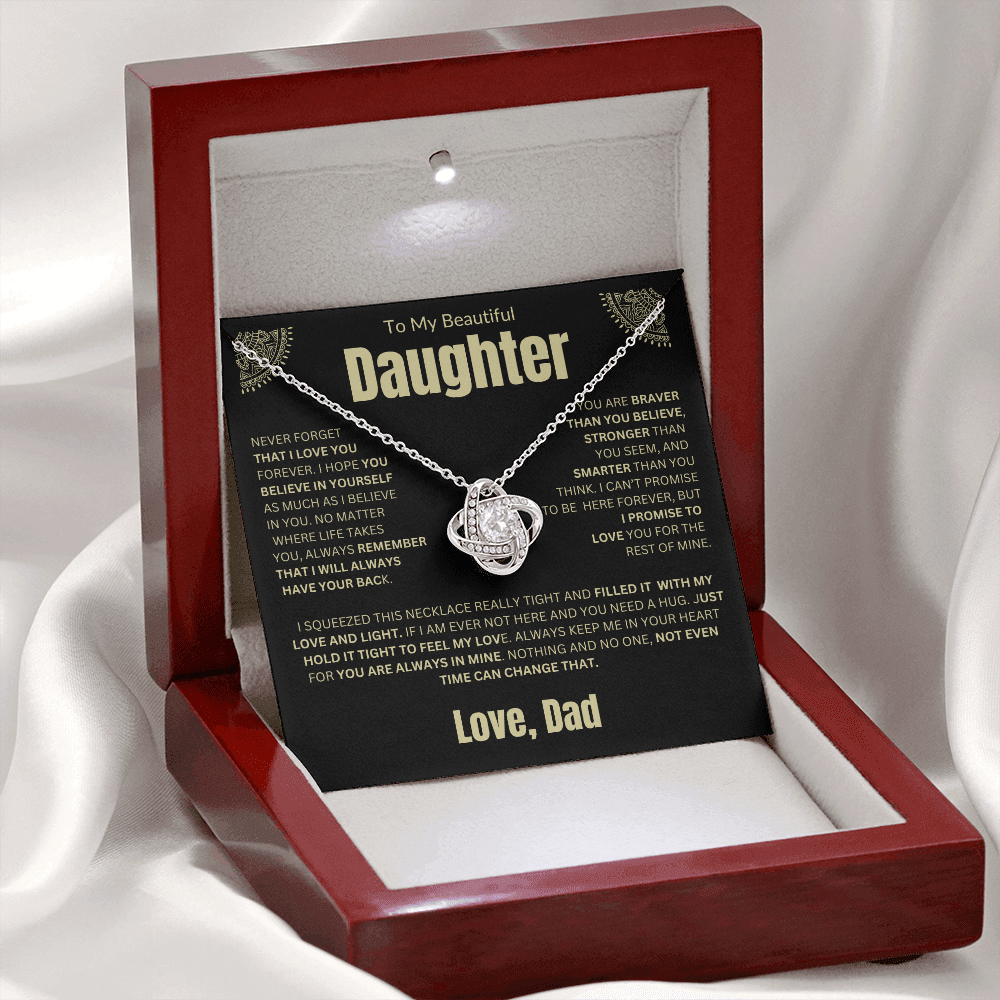 To My Daughter | Never Forget I Love You Forever | Love knot Necklace