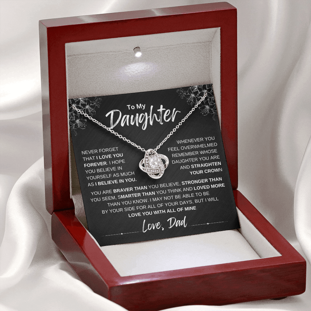 To My Daughter Love knot Necklace | Never Forget That I Love You Daughter From Dad