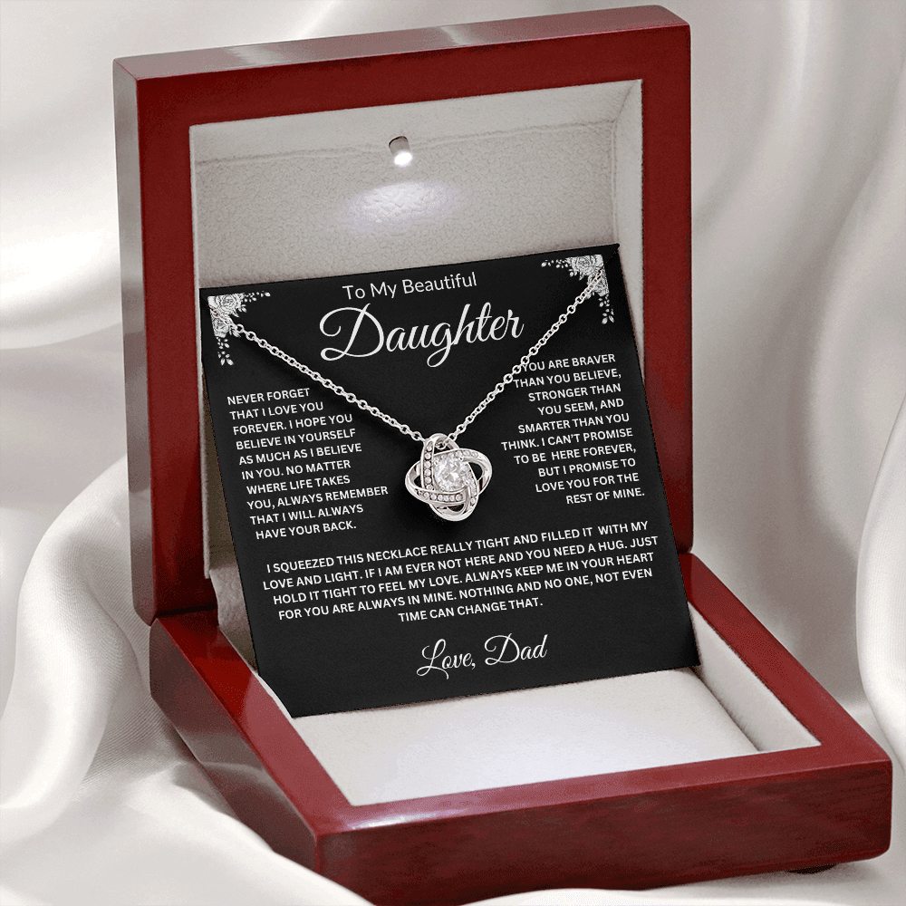 To My Daughter | Never Forget I love you | Love knot Necklace