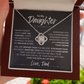 To My Daughter Love knot Necklace | Never Forget That I Love You Daughter From Dad