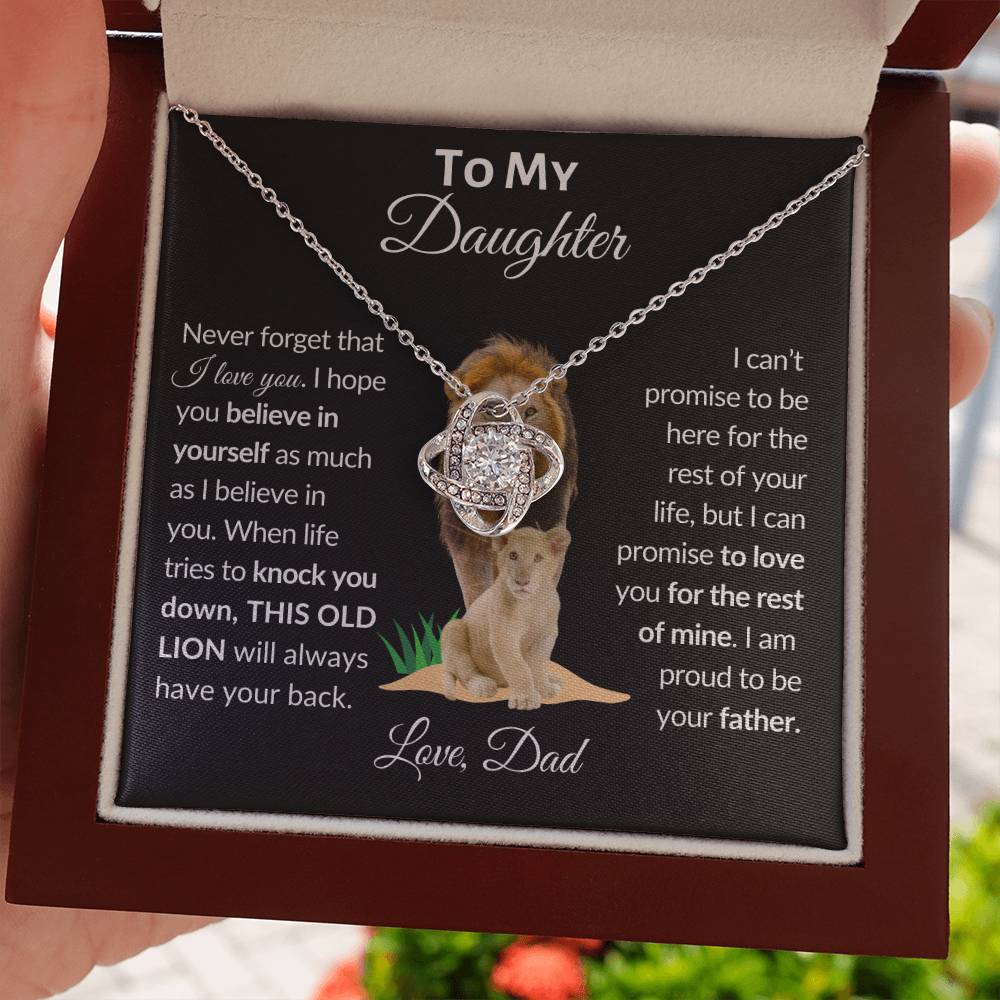 To My Daughter From Dad | Love Knot Necklace | Special Occasion Gift