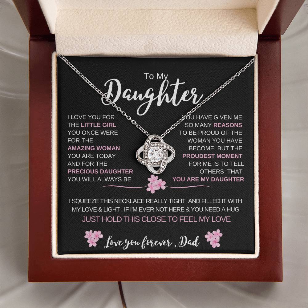 To My Daughter From Dad |  Love knot Necklace | Perfect Daughter Gift