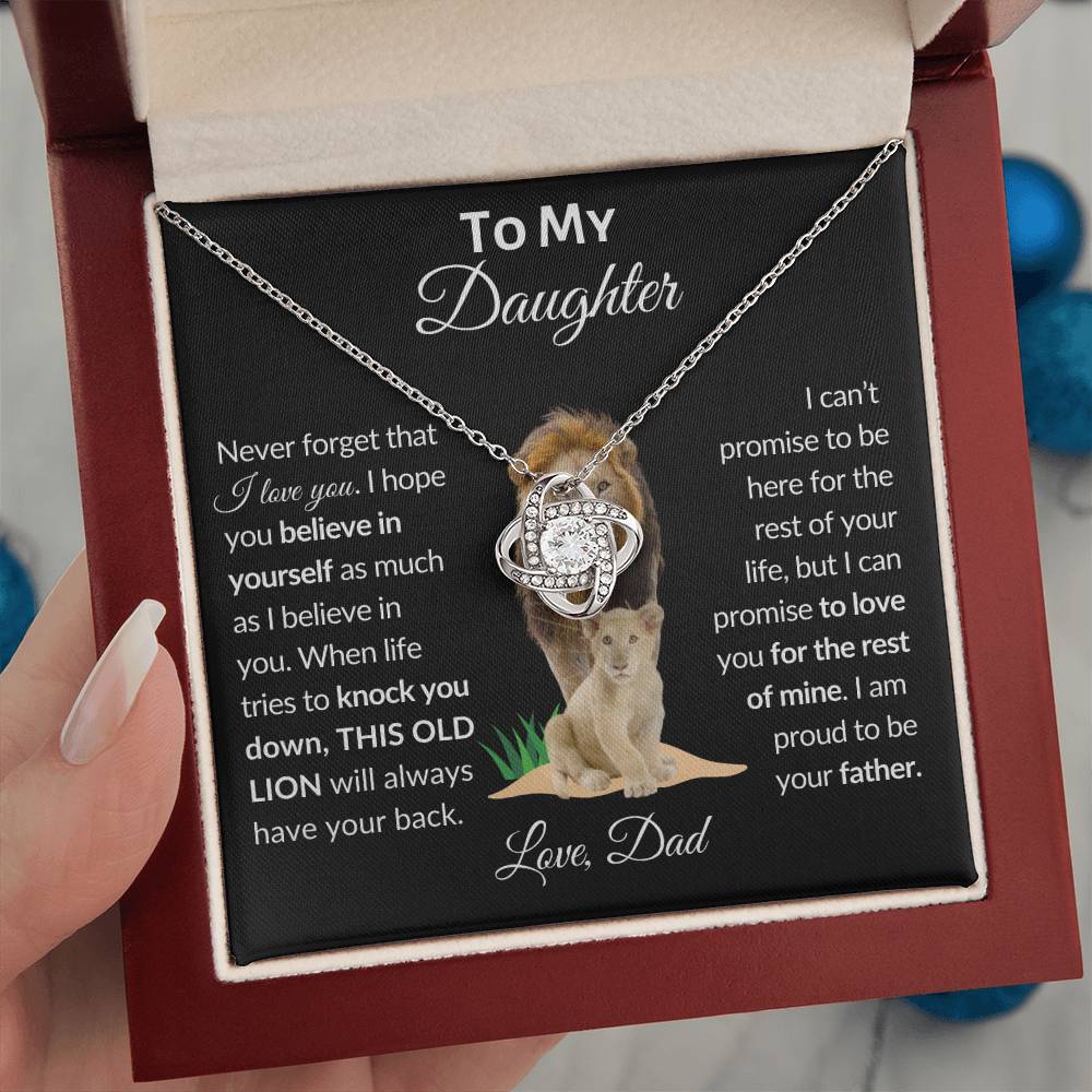 To My Daughter From Dad | Love Knot Necklace | Special Occasion Gift