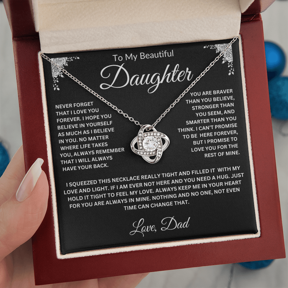 To My Daughter | Never Forget I love you | Love knot Necklace