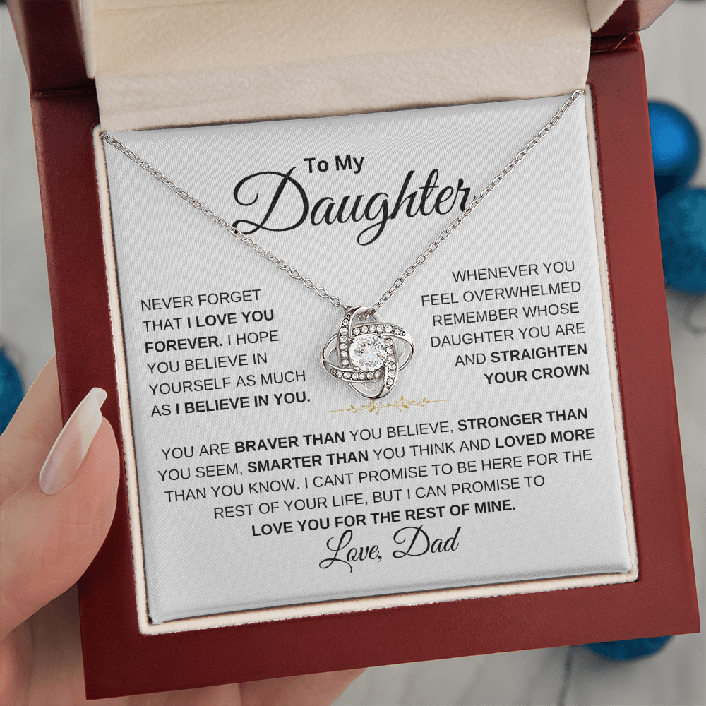 To My Daughter Love knot Necklace | Never Forget That I Love You Daughter From Dad