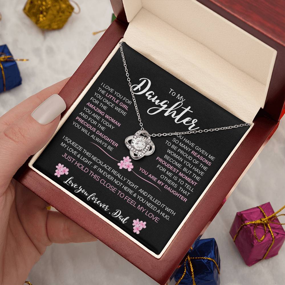 To My Daughter From Dad |  Love knot Necklace | Perfect Daughter Gift