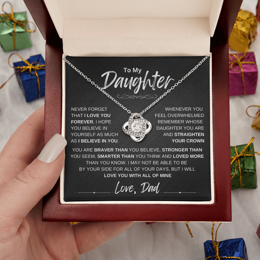 To My Daughter Love knot Necklace | Never Forget That I Love You Daughter From Dad
