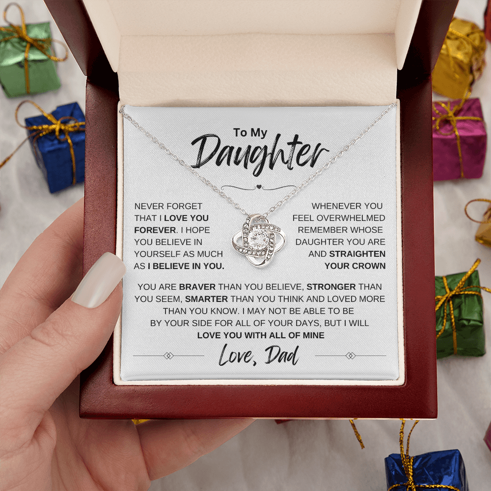 To My Daughter Love knot Necklace | Never Forget That I Love You | Daughter From Dad