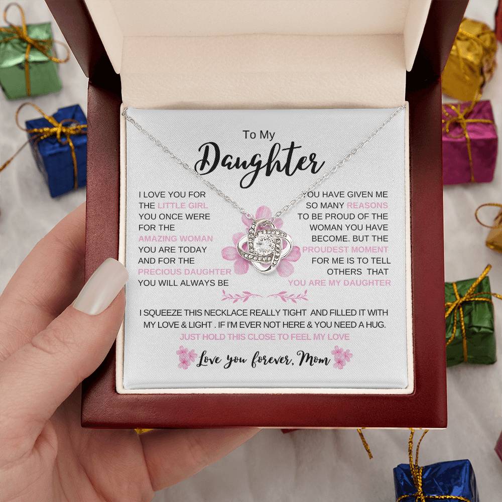To My Daughter From Dad |  Love knot Necklace | Perfect Daughter Gift