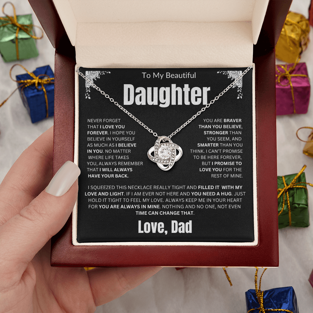 To My Daughter | Never Forget I Love You Forever | Love knot Necklace