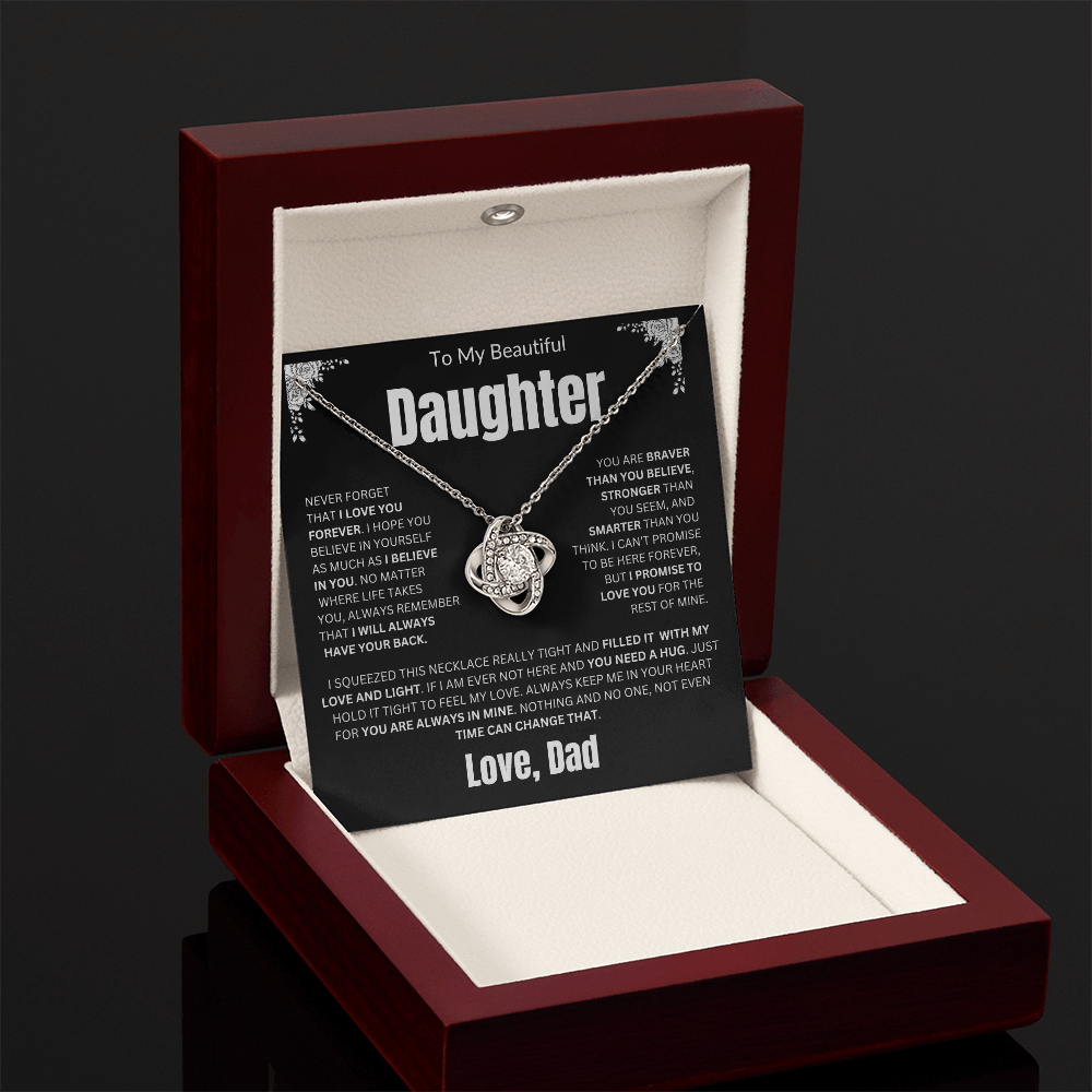To My Daughter | Never Forget I Love You Forever | Love knot Necklace