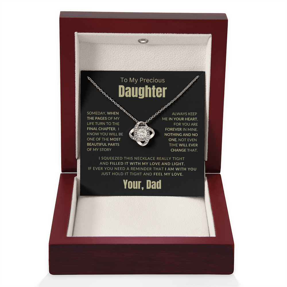 To My Daughter | Someday, When the Pages Of My Life Turn | Love knot Necklace