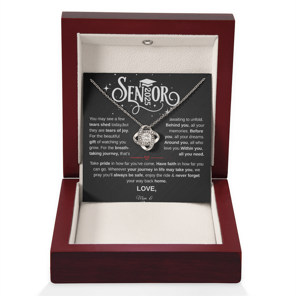 Personalized Senior 2025 | Take Pride in How Far You've Come| Love Knot Necklace