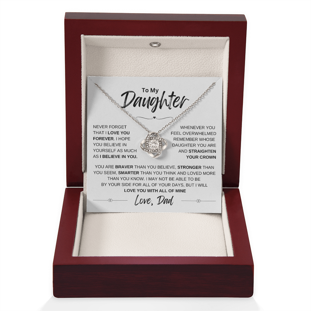 To My Daughter Love knot Necklace | Never Forget That I Love You | Daughter From Dad