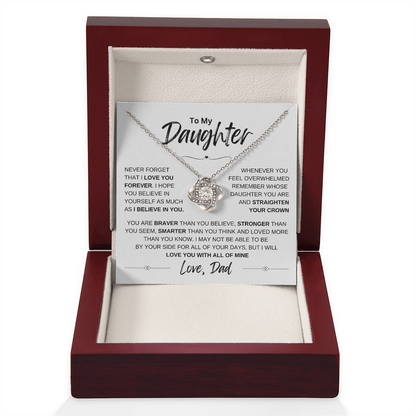 To My Daughter Love knot Necklace | Never Forget That I Love You | Daughter From Dad