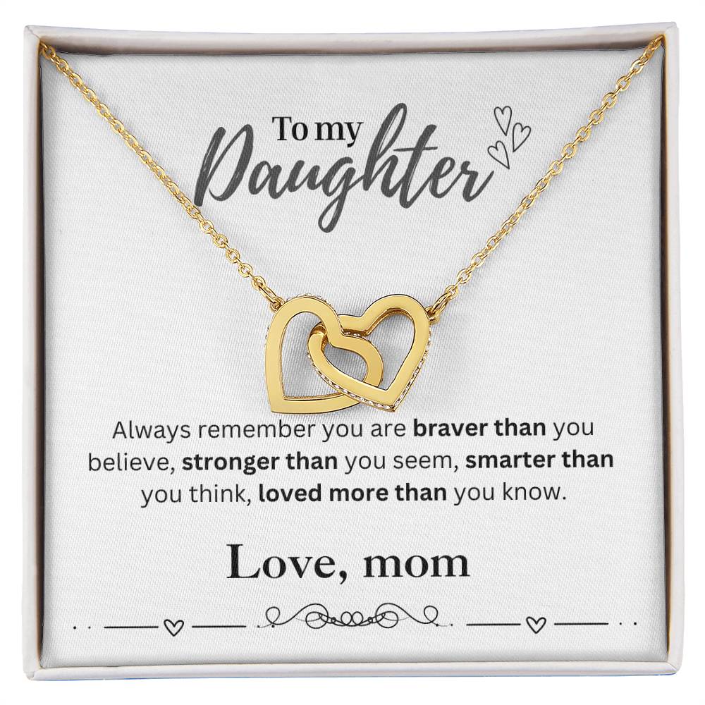 To My Daughter From Mom | Interlocking Hearts Necklace | Perfect Daughter Gift