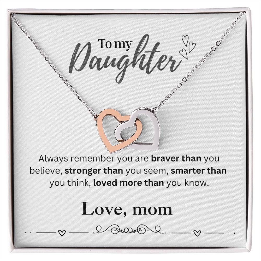 To My Daughter From Mom | Interlocking Hearts Necklace | Perfect Daughter Gift
