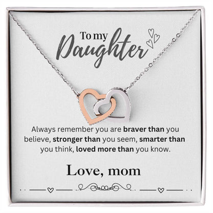 To My Daughter From Mom | Interlocking Hearts Necklace | Perfect Daughter Gift