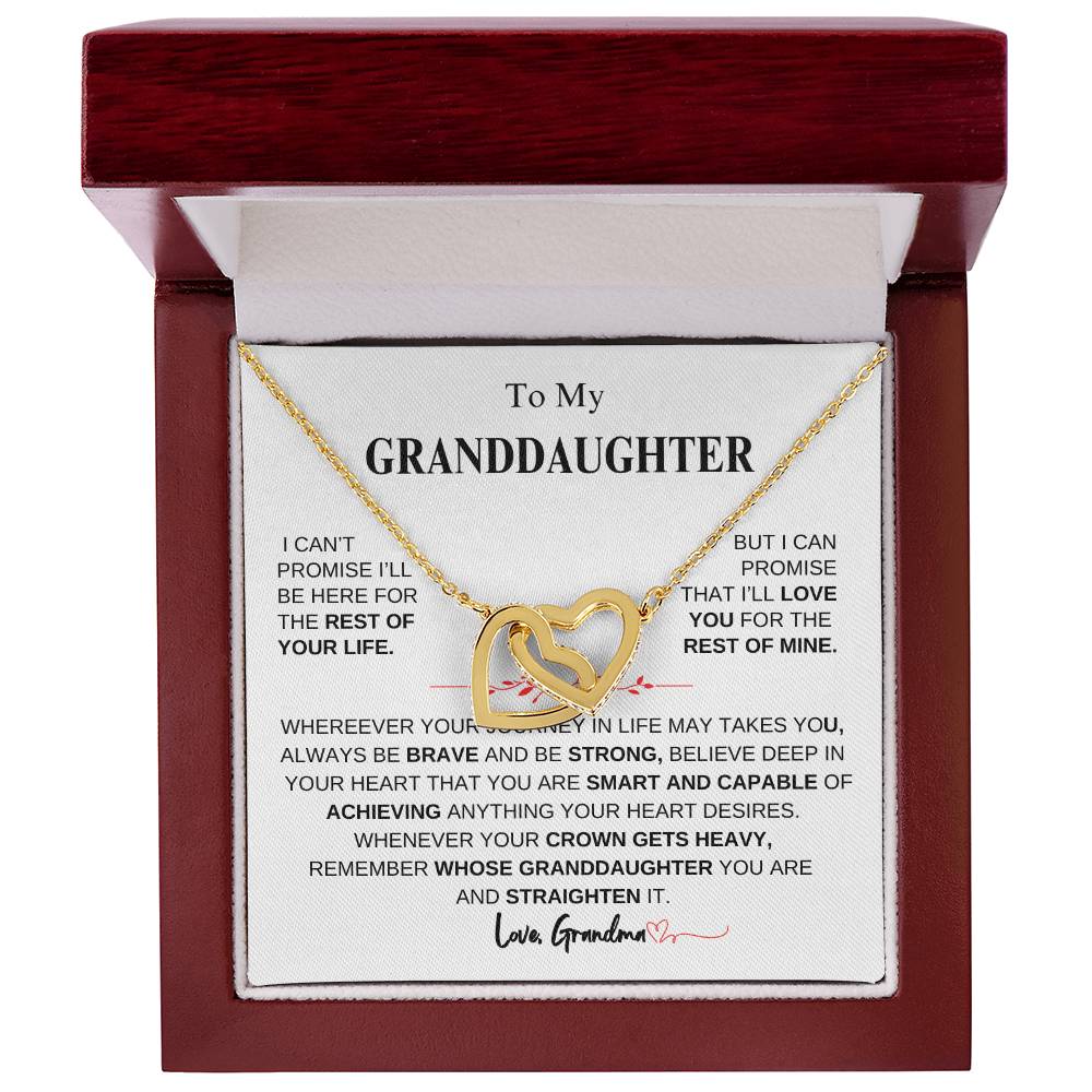 To My Granddaughter From Grandma |  Interlocking Hearts necklace | Beautiful Christmas / Thanksgiving Gift