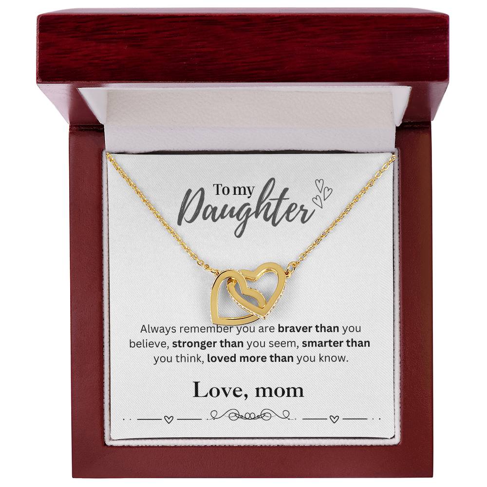 To My Daughter From Mom | Interlocking Hearts Necklace | Perfect Daughter Gift