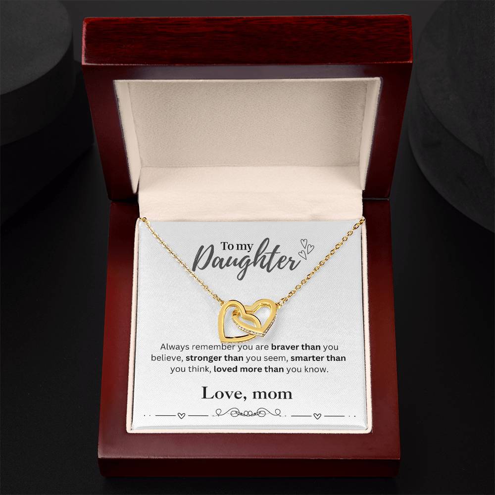 To My Daughter From Mom | Interlocking Hearts Necklace | Perfect Daughter Gift