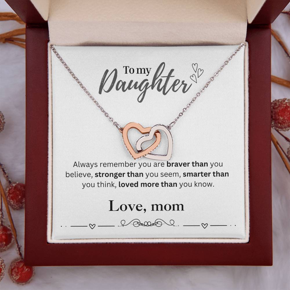 To My Daughter From Mom | Interlocking Hearts Necklace | Perfect Daughter Gift