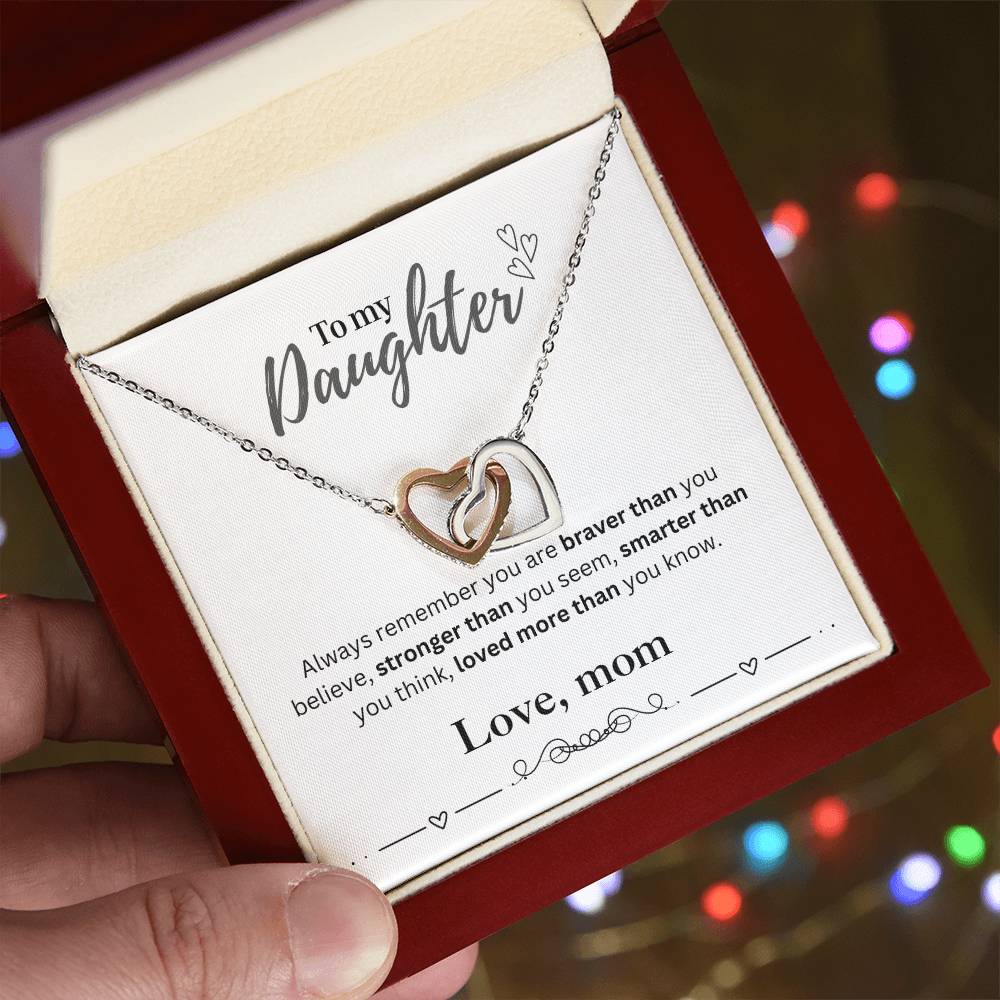 To My Daughter From Mom | Interlocking Hearts Necklace | Perfect Daughter Gift