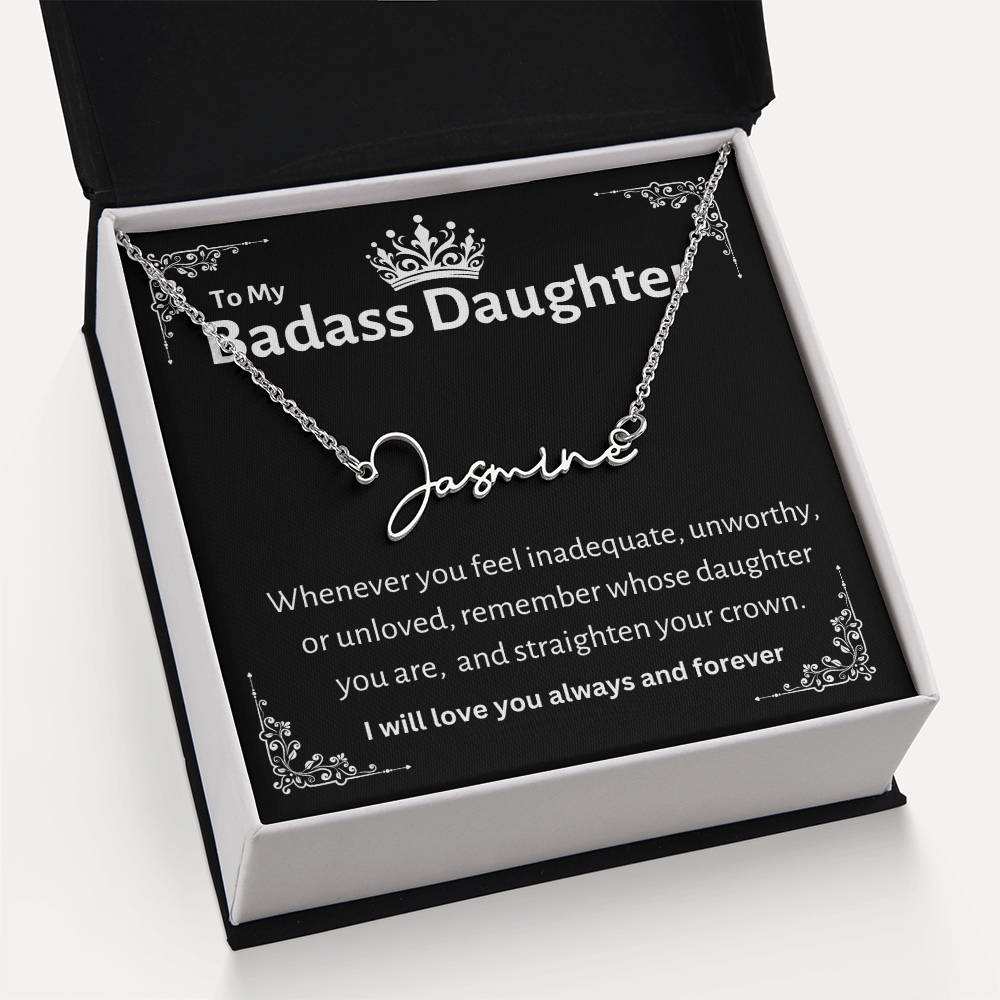 Personalized Badass Daughter Necklace | From Dad to Daughter| Perfect Christmas Gift|  Gift for All Occasions