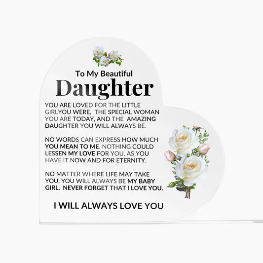 Surprise Your Daughter with a Unique Acrylic Plaque | Perfect Gift for Daughter| Christmas | Thanksgiving