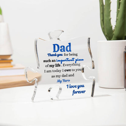 Dad Puzzle Piece acrylic | Birthday | Thanksgiving | Christmas Gift