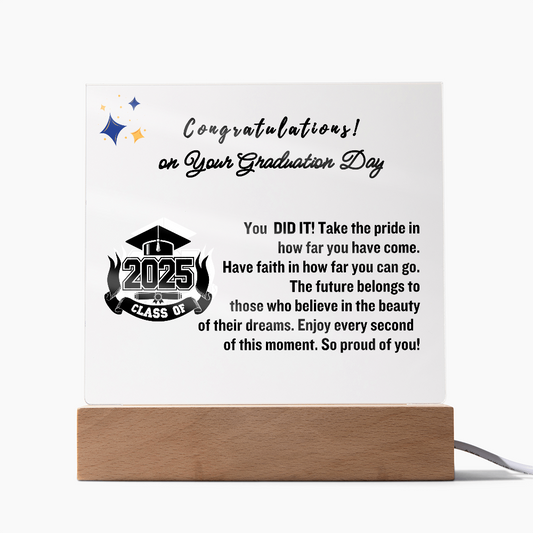 Congratulations  on Your Graduation | Graduation Gift | Acrylic Lamp