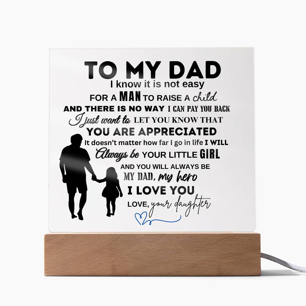 To My Dad From Your Daughter | You Are Appreciated | Christmas and Thanksgiving Gift