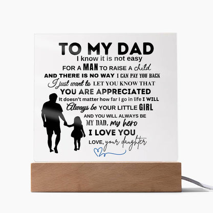 To My Dad From Your Daughter | You Are Appreciated | Christmas and Thanksgiving Gift
