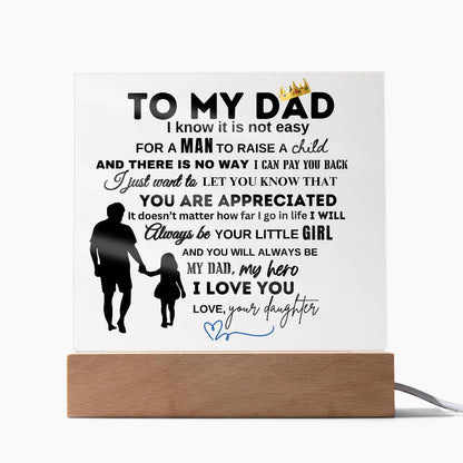 To My Dad From Your Daughter | You Are Appreciated | Christmas and Thanksgiving Gift